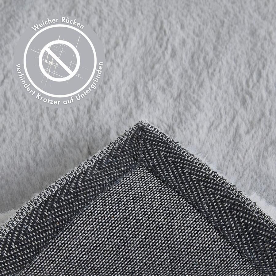 My home Hoogpolig vloerkleed Lugano Kunstbont effen kleuren zeer zacht en knuffelig