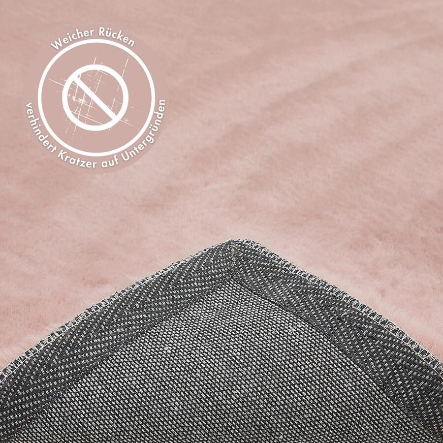 My home Hoogpolig vloerkleed Lugano Kunstbont effen kleuren zeer zacht en knuffelig