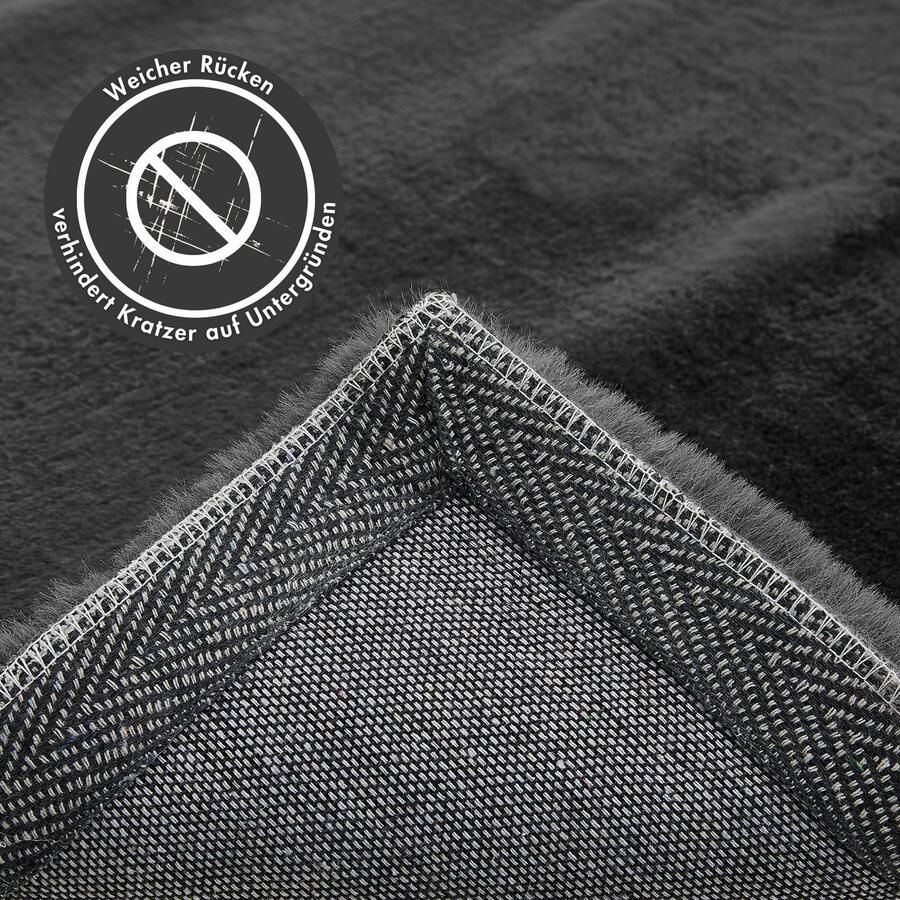 My home Hoogpolig vloerkleed Lugano Kunstbont effen kleuren zeer zacht en knuffelig