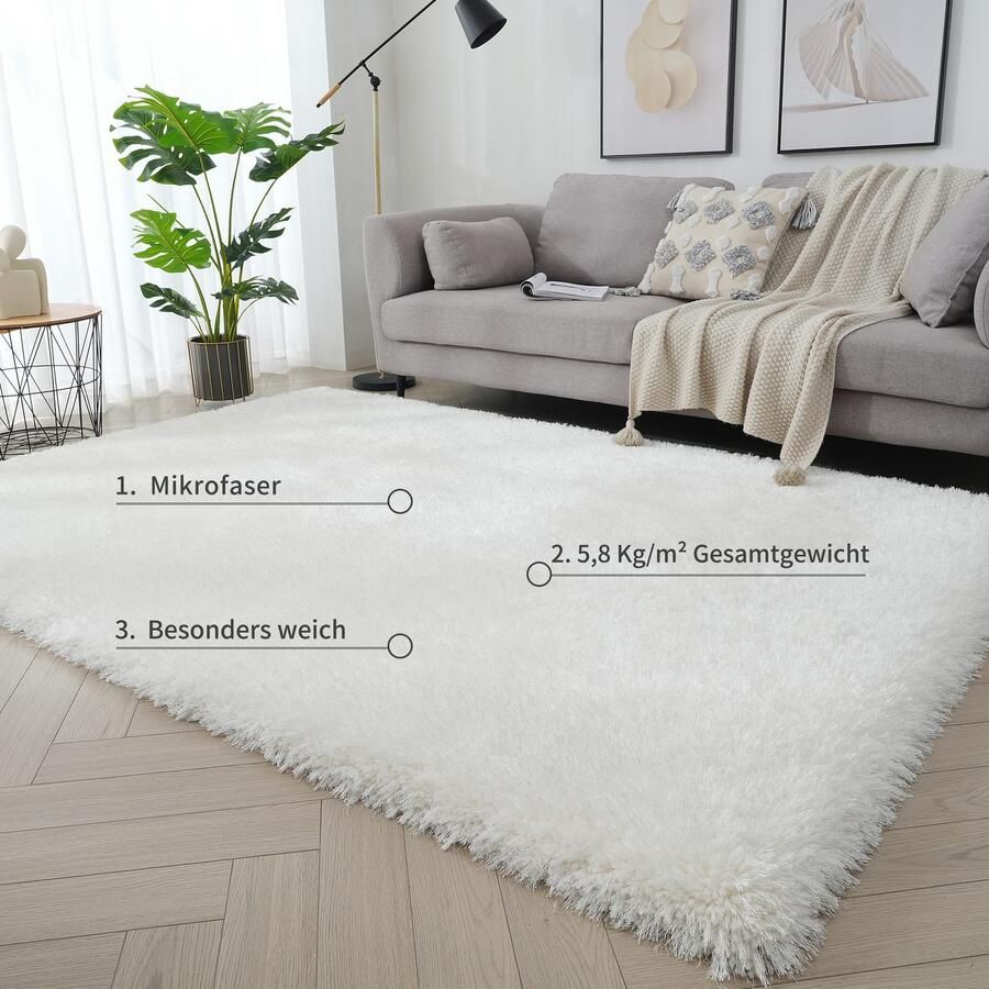 My home Hoogpolig vloerkleed Micro exclusieve tapijt zeer hoge pool zacht door microvezel