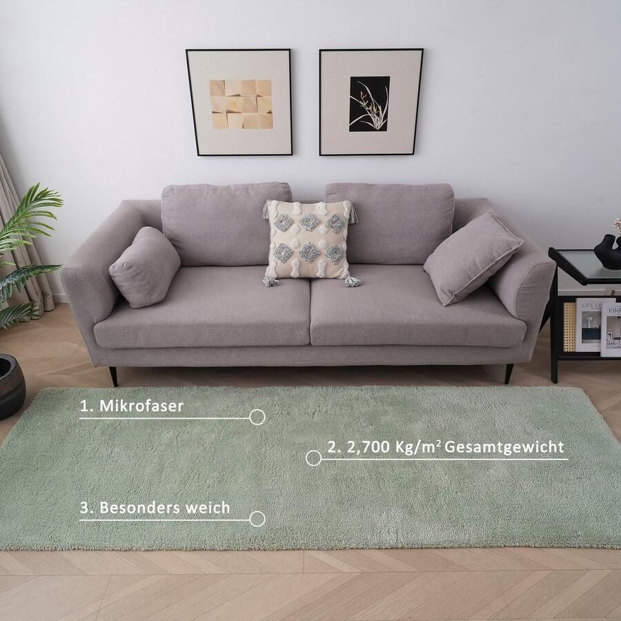 My home Hoogpolig vloerkleed Microvezeltapijt Magong bijzonder zacht zeer fijne pool uni tapijten woonkamer slaapkamer kinderkamer gang brug - Foto 8