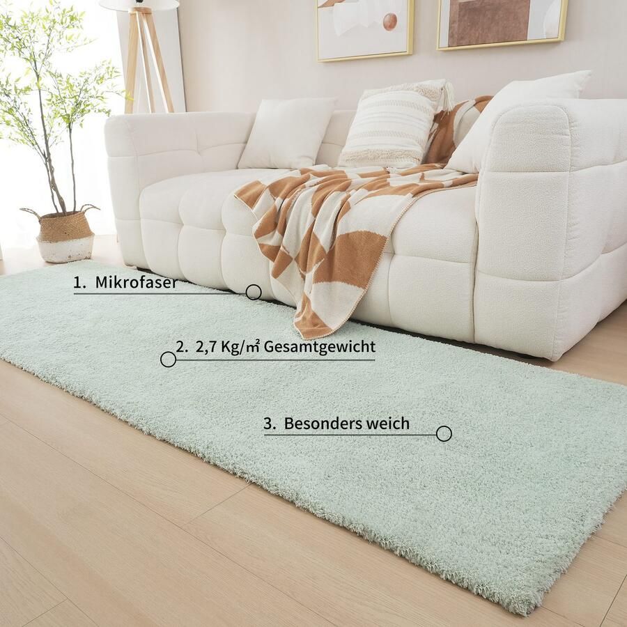 My home Hoogpolig vloerkleed Microvezeltapijt Magong bijzonder zacht zeer fijne pool uni tapijten woonkamer slaapkamer kinderkamer gang brug