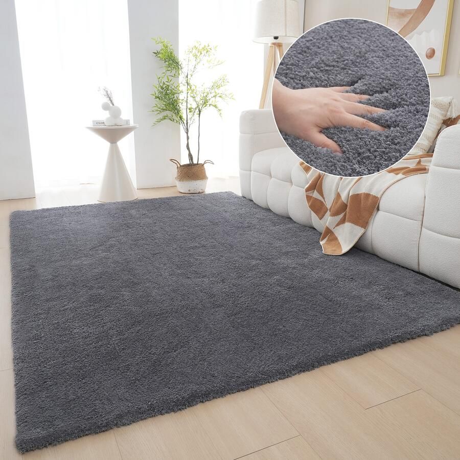 My home Hoogpolig vloerkleed Microvezeltapijt Magong bijzonder zacht zeer fijne pool uni woonkamer slaapkamer kinderkamer ook rond en als loper - Foto 1