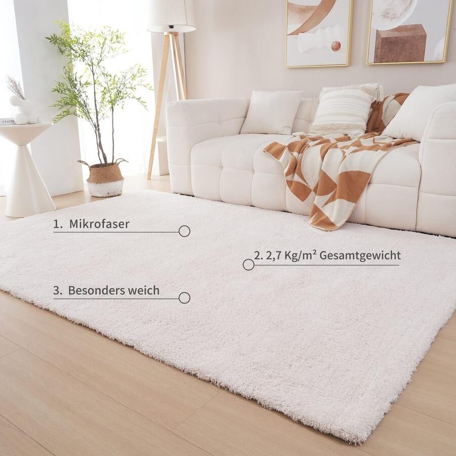 My home Hoogpolig vloerkleed Microvezeltapijt Magong bijzonder zacht zeer fijne pool uni woonkamer slaapkamer kinderkamer ook rond en als loper - Foto 5