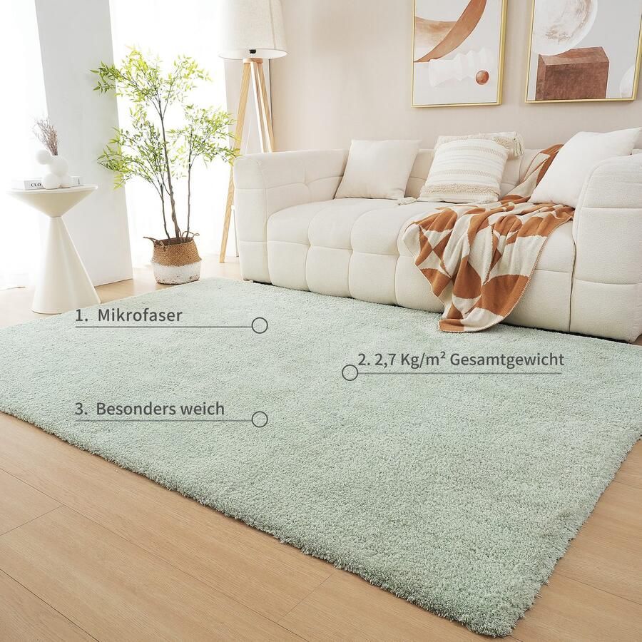 My home Hoogpolig vloerkleed Microvezeltapijt Magong bijzonder zacht zeer fijne pool uni woonkamer slaapkamer kinderkamer ook rond en als loper - Foto 5