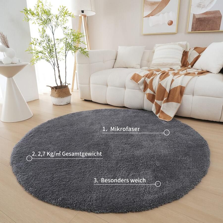 My home Hoogpolig vloerkleed Microvezeltapijt Magong bijzonder zacht zeer fijne pool unikleur zachte vloerkleden woonkamer slaapkamer kinderkamer - Foto 7