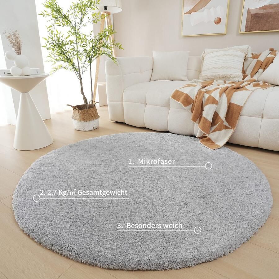 My home Hoogpolig vloerkleed Microvezeltapijt Magong bijzonder zacht zeer fijne pool unikleur zachte vloerkleden woonkamer slaapkamer kinderkamer - Foto 6