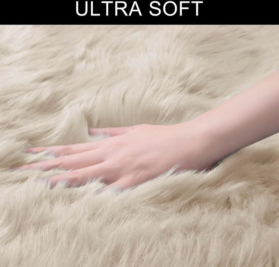 My home Hoogpolig vloerkleed Valeria vachtkleed knuffelig zacht Imitatiebont zachte vloerkleden woonkamer slaapkamer eetkamer - Foto 6