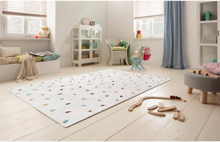 My home Kindervloerkleed Odan hoogpolig tapijt gekleurde stippen tapijten zacht woonkamer kinderkamer - Foto 7