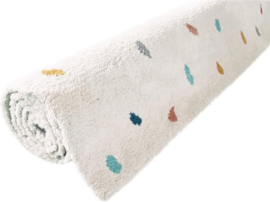 My home Kindervloerkleed Odan hoogpolig tapijt gekleurde stippen tapijten zacht woonkamer kinderkamer - Foto 5
