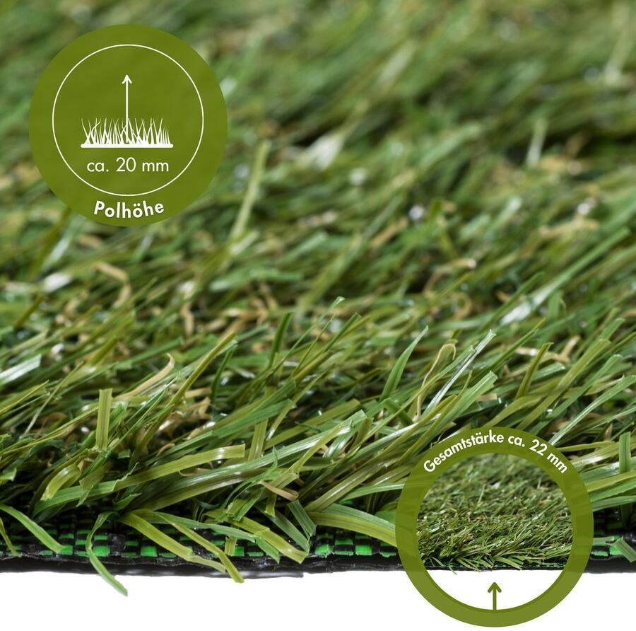 My home Kunstgras Havanna voor balkon & terras realistische graslook met drainagegaten - Foto 4