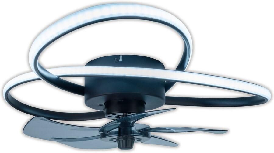 My home Led-plafondlamp Leccio Plafondventilator Plafondlamp ventilator 3 standen links-rechts draaien Ø 58 cm (1 stuk) - Foto 6