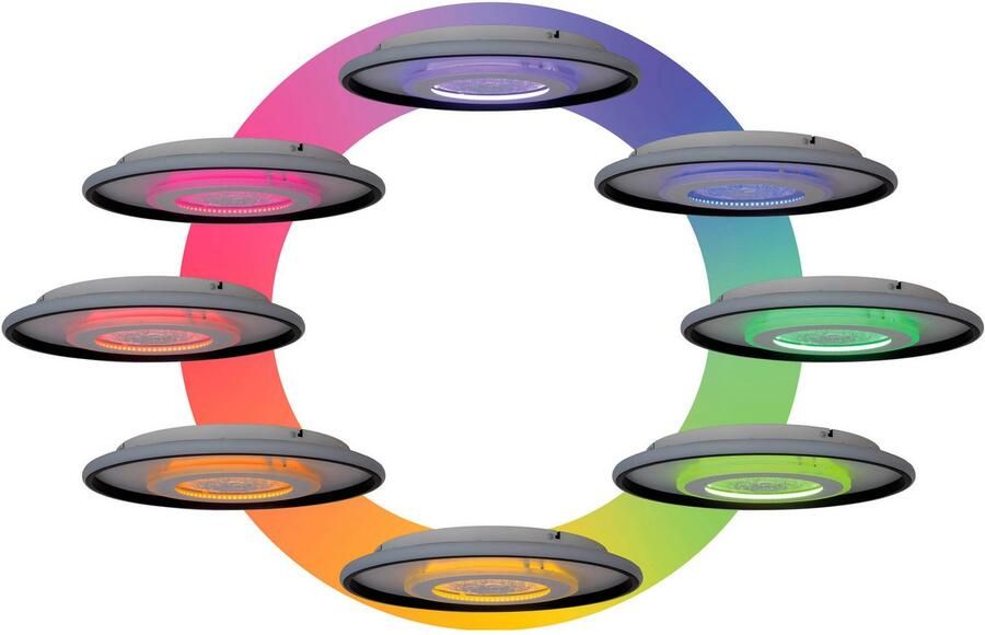 My home Led-plafondlamp Lyra Maan (maanstructuur) incl. CCT RGB geheugen nachtlamp afstandsbediening (1 stuk) - Foto 15