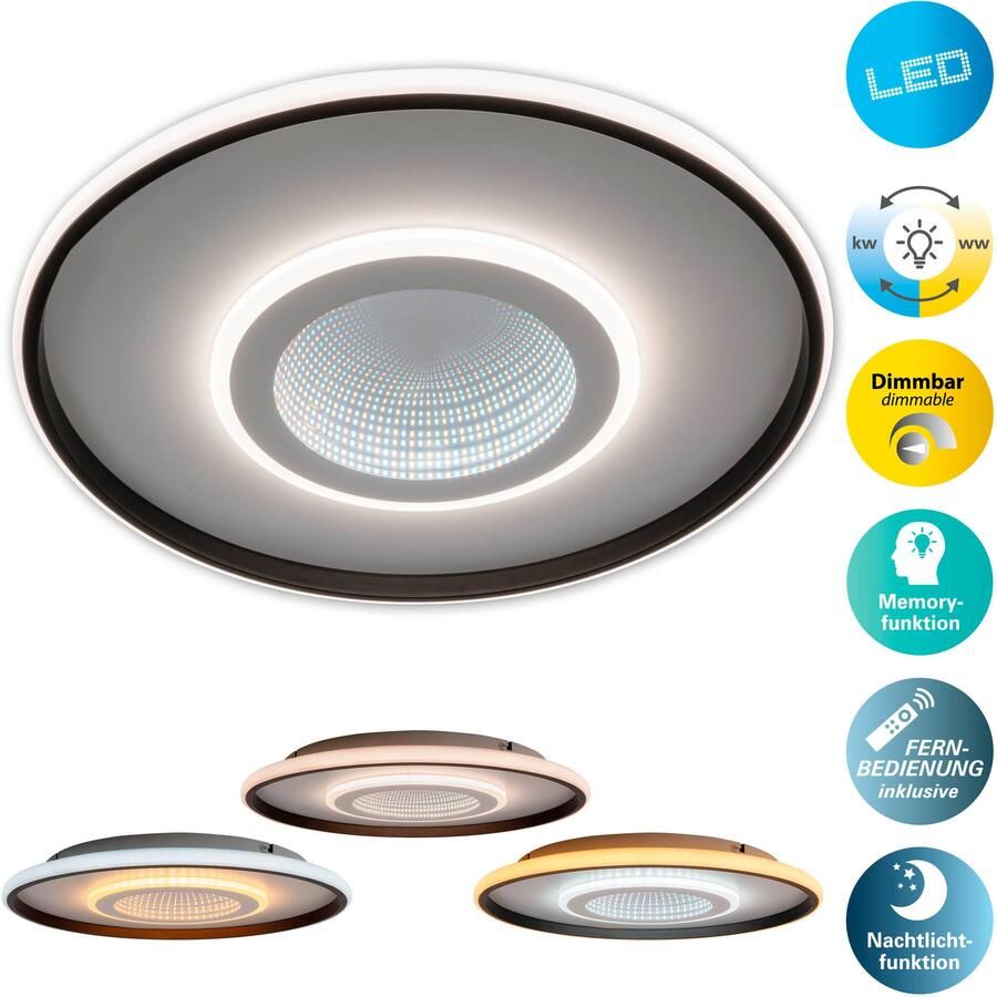 My home Led-plafondlamp Mona plafondlamp met Infinity 3D effect D: 50 cm dimbaar incl. geheugen CCT afstandsbediening 40W Tunnel Mirror (1 stuk) - Foto 11