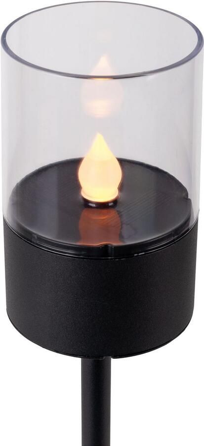 My home Led-solarlamp Lufy 4-delige set decoratieve spiezen tuinfakkel met vlam effect metaal h: 37cm (4 stuks) - Foto 2