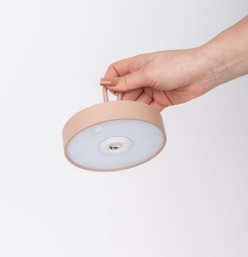 My home Led-tafellamp Charmont met houten voet afneembare hoofdkant als hanglamp te gebruiken oplaadbaar incl. accu + usb-kabel hoofdeinde magnetisch afneembaar hout (1 stuk) - Foto 4