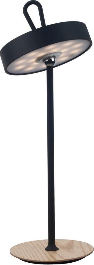 My home Led-tafellamp Charmont met houten voet afneembare hoofdkant als hanglamp te gebruiken oplaadbaar incl. accu + usb-kabel hoofdeinde magnetisch afneembaar hout (1 stuk) - Foto 6