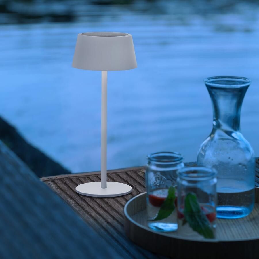 My home Led-tafellamp voor buiten Ocki tafellamp met zonne-energie en accu LED solar 4 W 300 lm 3000 K dimbaar USB oplaadbaar binnen & buiten (1 stuk) - Foto 1