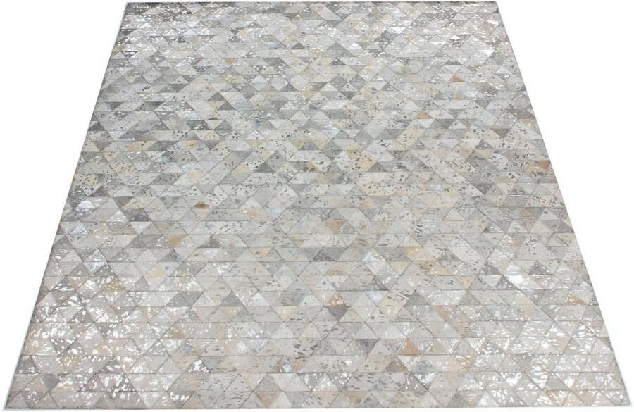 My home Leren vloerkleed Amir 100% rundleer patchwork dessin woonkamer - Foto 4