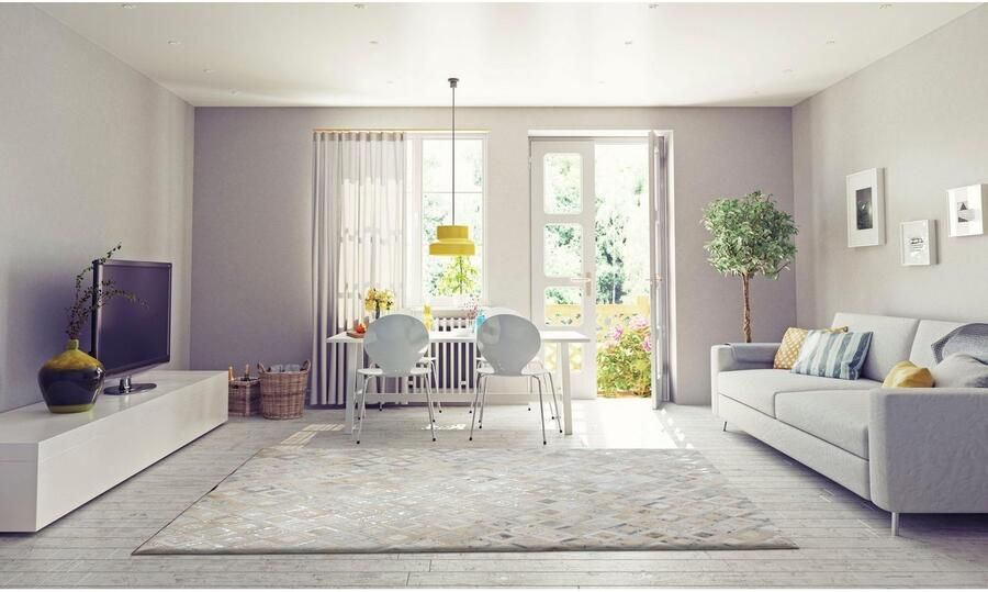 Kayoom Creme Grijs vloerkleed 160x230 cm A-symmetrisch patroon Geruit Modern - Foto 9
