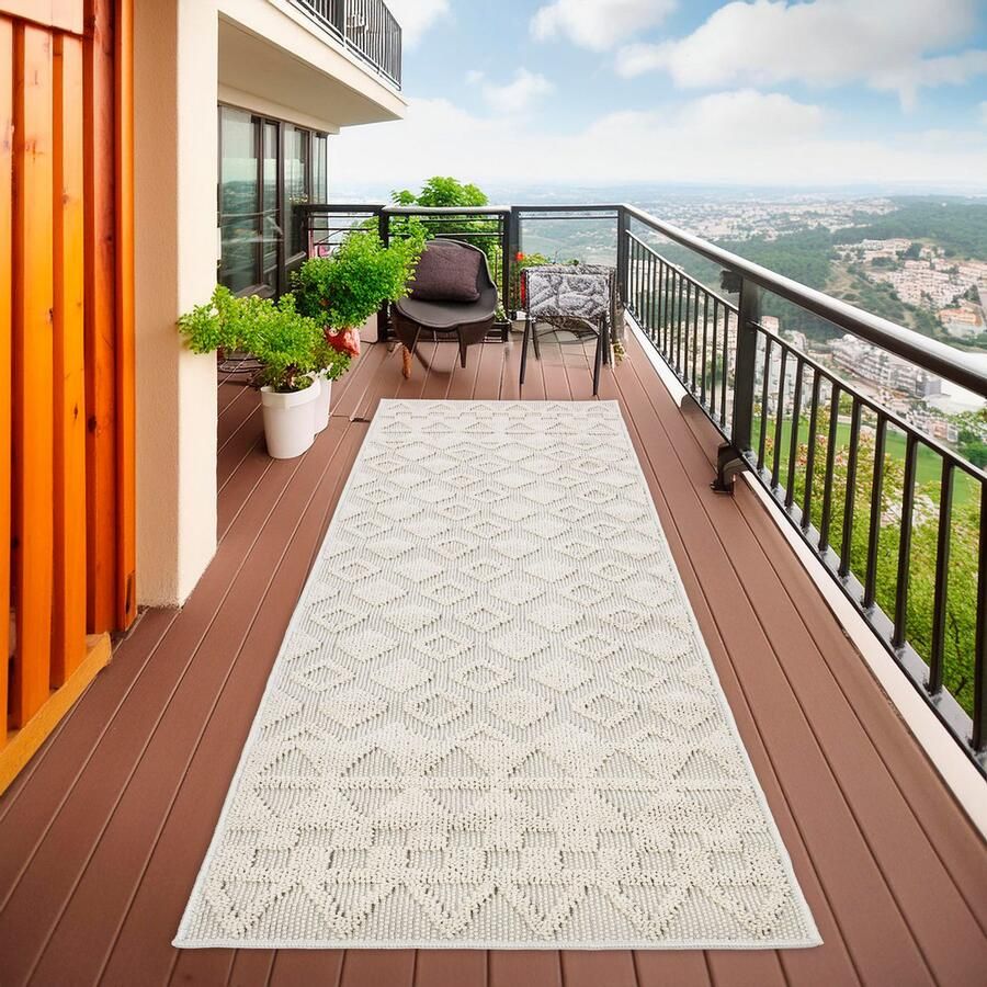 My home Loper Juliane Outdoor Hoog-laag structuur Boho geschikt voor buiten