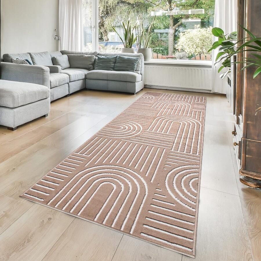 My home Loper Lysandra 3d-effect zachte korte pool onderhoudsvriendelijk lichte glans scandi-look - Foto 10