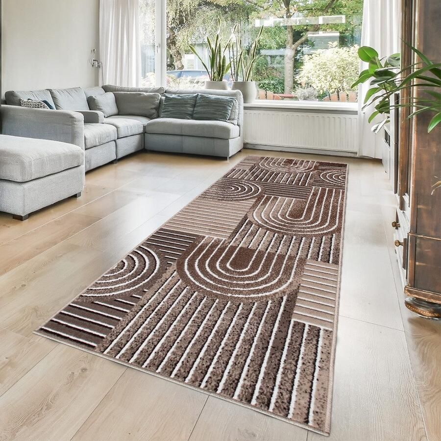 My home Loper Lysandra 3d-effect zachte korte pool onderhoudsvriendelijk lichte glans scandi-look - Foto 9