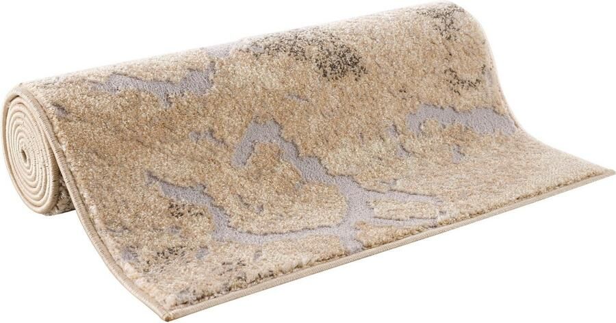 My home Loper Marmer Tapijt in moderne marmerlook hoog-laag effect vlak effen kleur - Foto 7