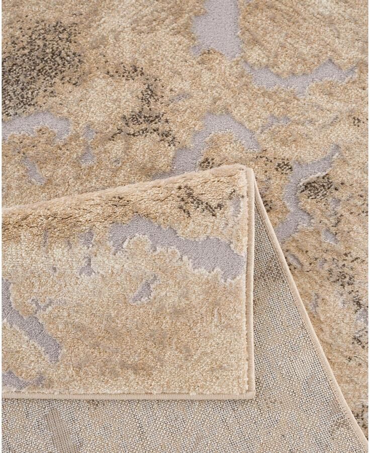 My home Loper Marmer Tapijt in moderne marmerlook hoog-laag effect vlak effen kleur - Foto 4