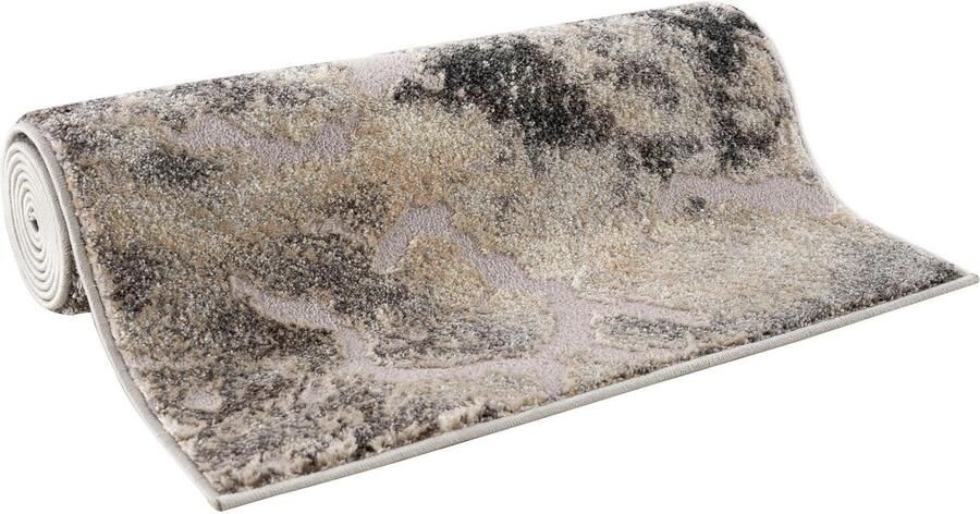 My home Loper Marmer Tapijt in moderne marmerlook hoog-laag effect vlak effen kleur - Foto 7