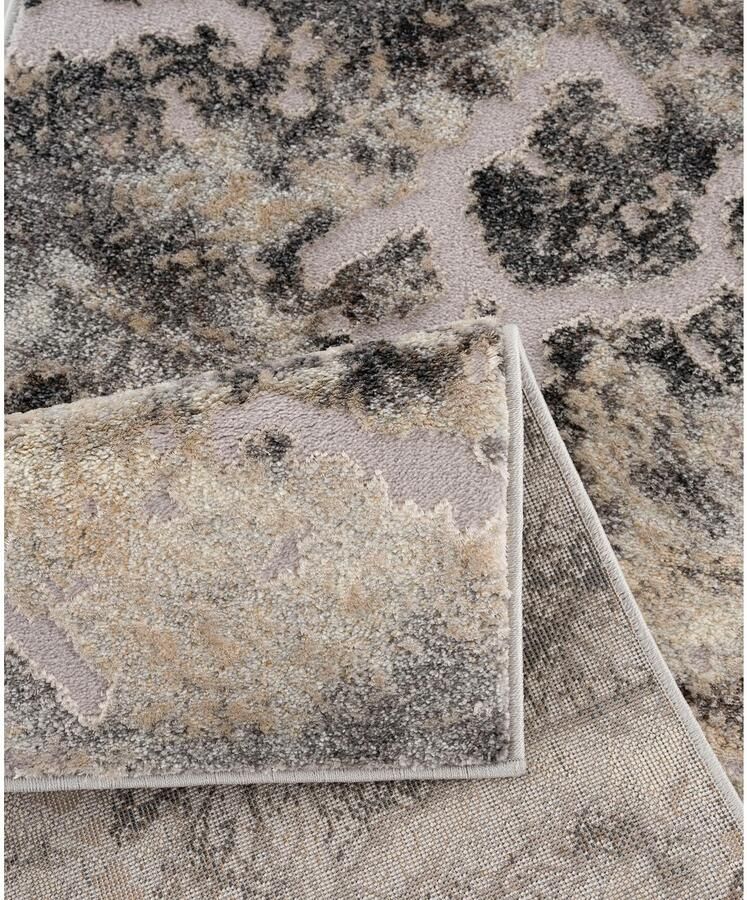 My home Loper Marmer Tapijt in moderne marmerlook hoog-laag effect vlak effen kleur - Foto 4