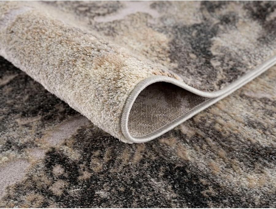 My home Loper Marmer Tapijt in moderne marmerlook hoog-laag effect vlak effen kleur - Foto 5