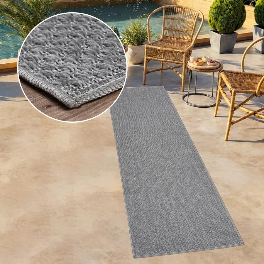 My home Loper Rhodos Geschikt voor buiten sisal-look weerbestendig & uv-bestendig tweezijdig te gebruiken kleed - Foto 3