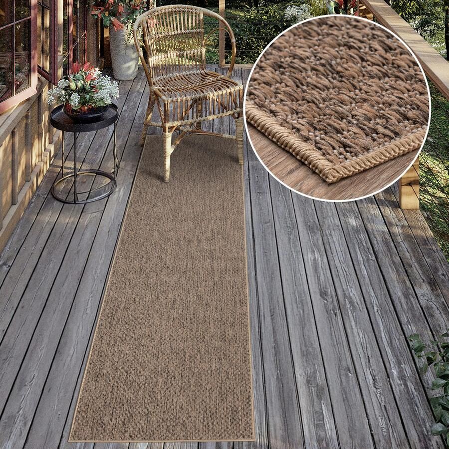 My home Loper Rhodos Geschikt voor buiten sisal-look weerbestendig & uv-bestendig tweezijdig te gebruiken kleed - Foto 3