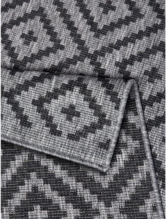 My home Loper Ronda tweezijdig te gebruiken kleed Sisal-look platweefsel in- en outdoor geometrisch boho design - Foto 3