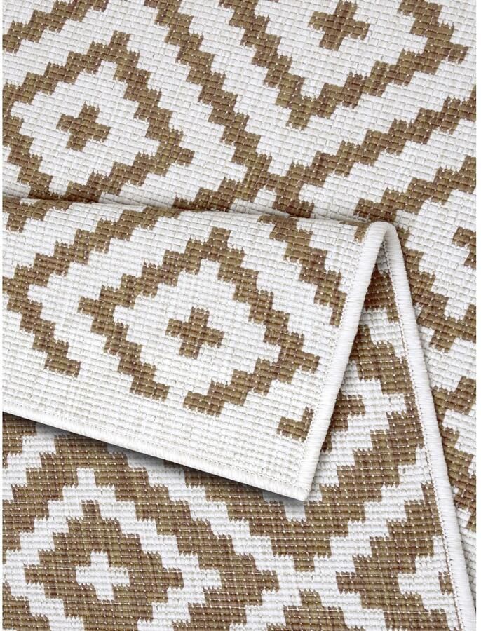 My home Loper Ronda tweezijdig te gebruiken kleed Sisal-look platweefsel in- en outdoor geometrisch boho design - Foto 3