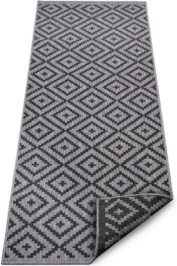 My home Loper Ronda tweezijdig te gebruiken kleed Sisal-look platweefsel in- en outdoor geometrisch boho design - Foto 4
