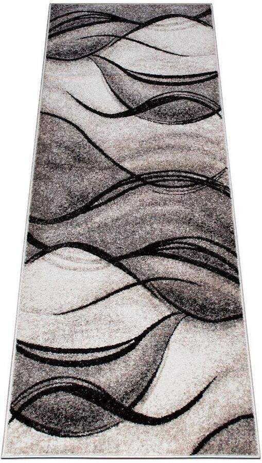 My home Loper Tritom met bijzonder zachte pool kortpolig modern golvenmotief - Foto 5