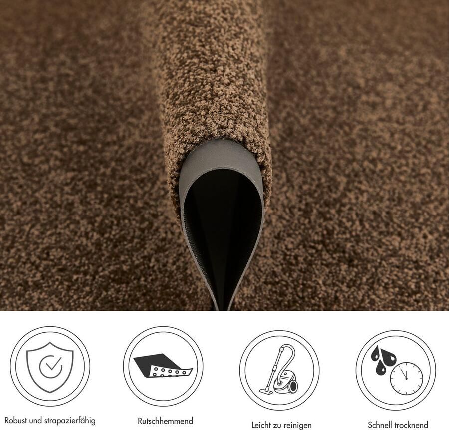 My home Mat Emil Made in Netherlands Vuilvangmat uni kleuren antislip wasbaar (handwas) - Foto 4