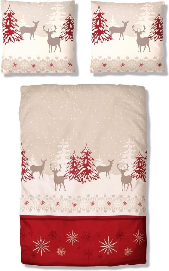 My home Overtrekset Venua in mt. 135x200 of 155x220 cm Winterbeddengoed kerstdekbedovertrek (2-delig) - Foto 4