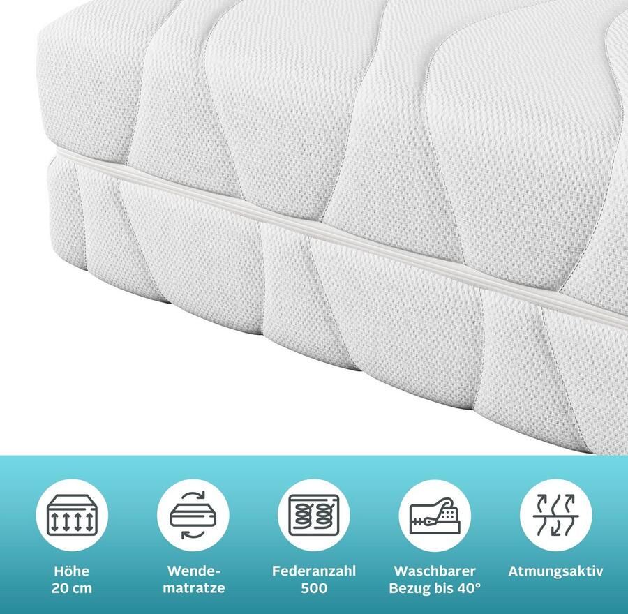 My home Pocketveringsmatras Black Diamond comfort matras 90x200 140x200 cm & andere afmetingen hoogte 20 cm - Foto 2