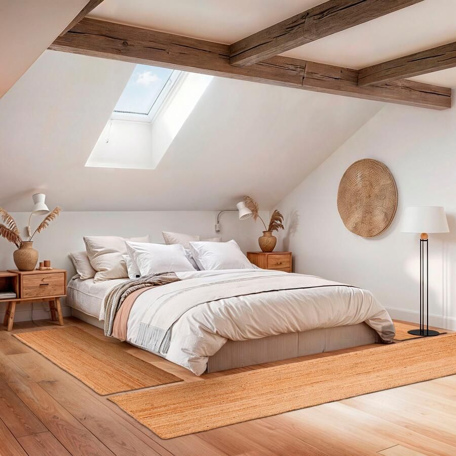 My home Set slaapkamerkleedjes Bjarka gemêleerd 100% jute handgeweven ook als loper en in rond verkrijgbaar - Foto 7