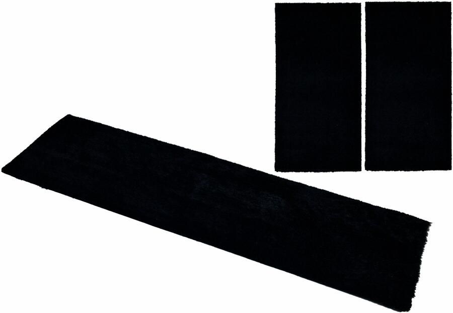 My home Set slaapkamerkleedjes Malin Hochflor shaggy effen kleuren lichte glans microvezel onderhoudsvriendelijk - Foto 6