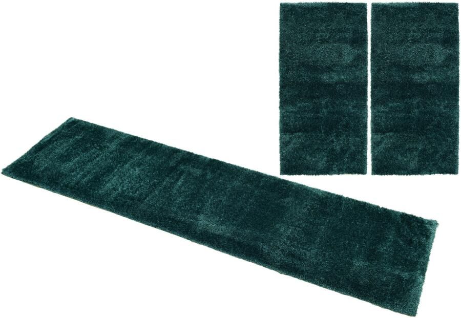 My home Set slaapkamerkleedjes Malin Hochflor shaggy effen kleuren lichte glans microvezel onderhoudsvriendelijk - Foto 6