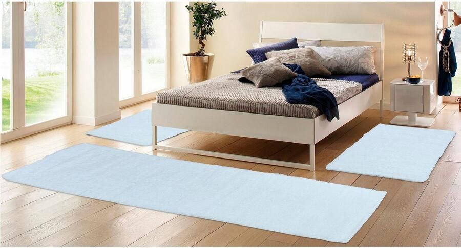 My home Set slaapkamerkleedjes Malin Hochflor shaggy effen kleuren lichte glans microvezel onderhoudsvriendelijk - Foto 4