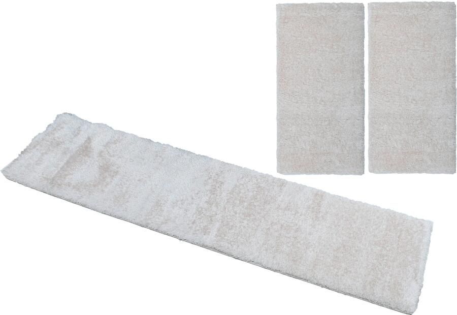 My home Set slaapkamerkleedjes Malin Hochflor shaggy effen kleuren lichte glans microvezel onderhoudsvriendelijk - Foto 6