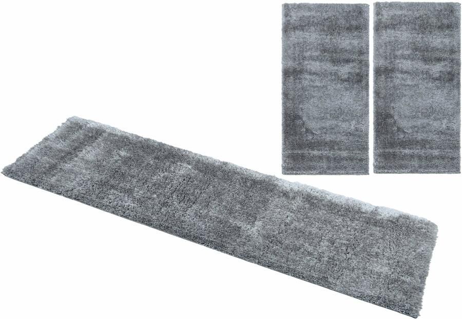 My home Set slaapkamerkleedjes Malin Hochflor shaggy effen kleuren lichte glans microvezel onderhoudsvriendelijk - Foto 6