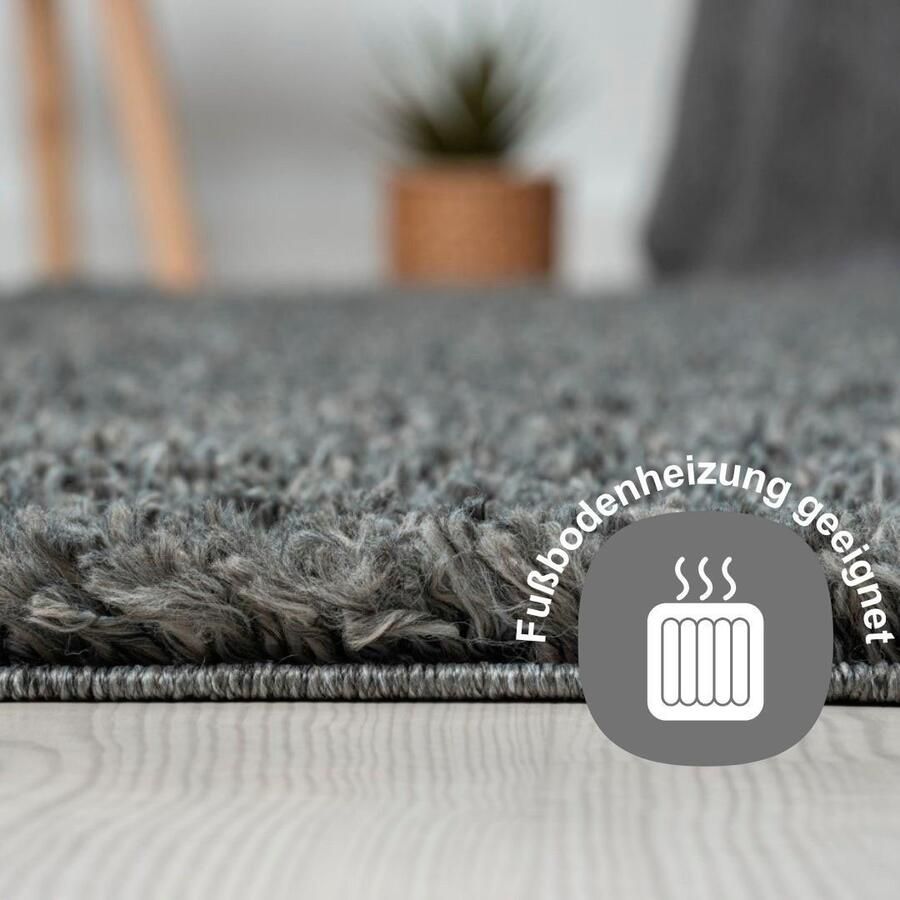 Myflair Möbel & Accessoires Set slaapkamerkleedjes met hoge pool My Shaggy uni-kleuren licht glanzend extra fluffy loper-set - Foto 2