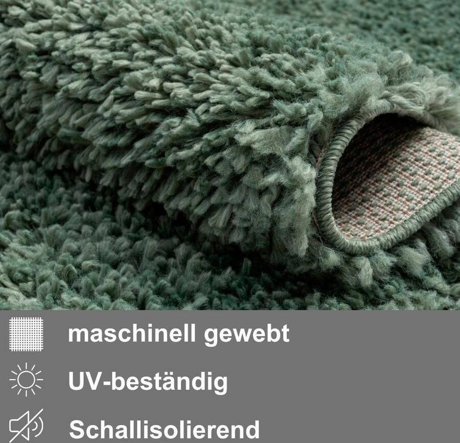 Myflair Möbel & Accessoires Set slaapkamerkleedjes met hoge pool My Shaggy uni-kleuren licht glanzend extra fluffy loper-set - Foto 3