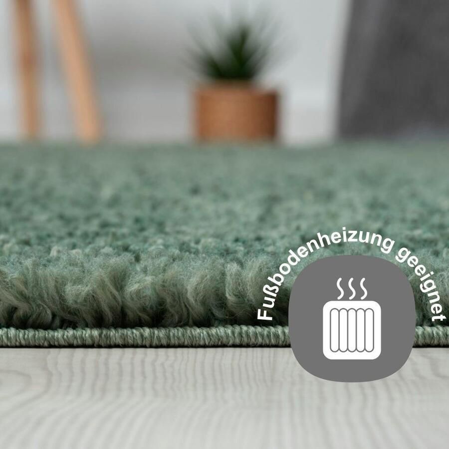 Myflair Möbel & Accessoires Set slaapkamerkleedjes met hoge pool My Shaggy uni-kleuren licht glanzend extra fluffy loper-set - Foto 2